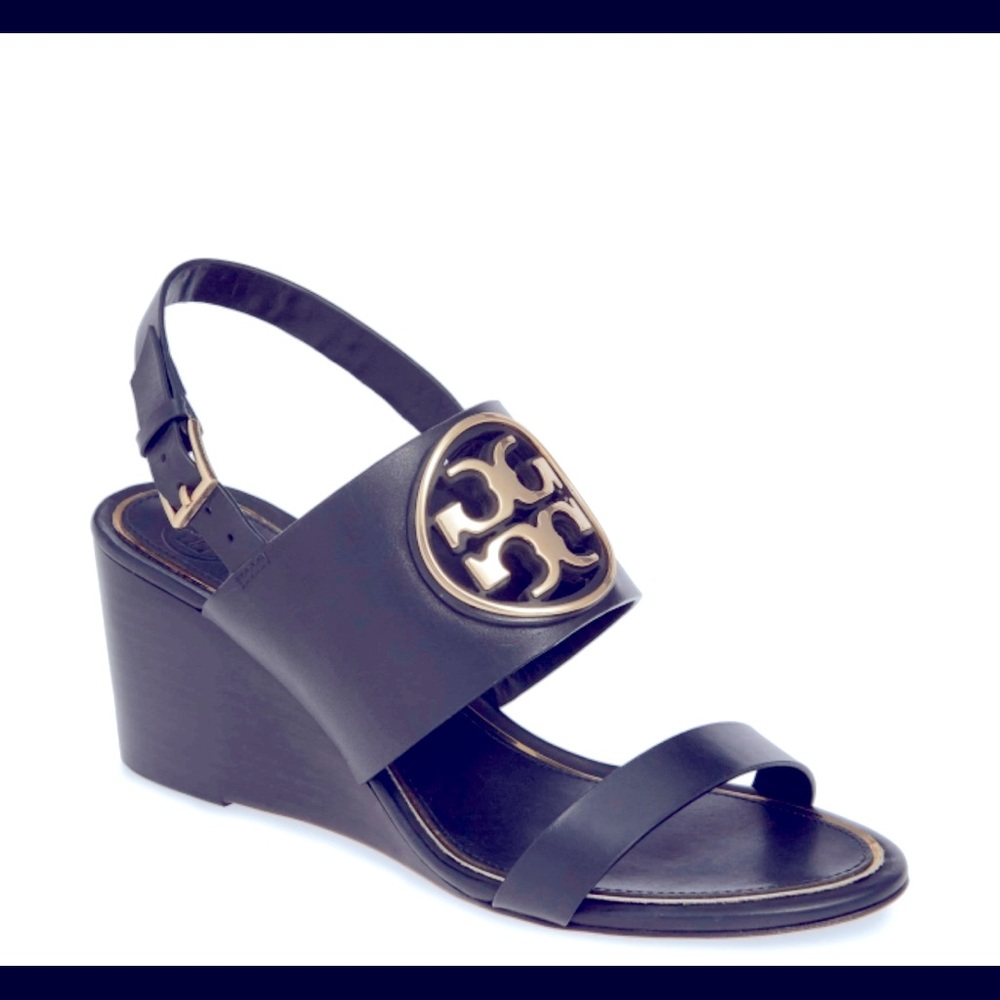 Tory Burch Women's Metal Miller Wedge Heels -Wood